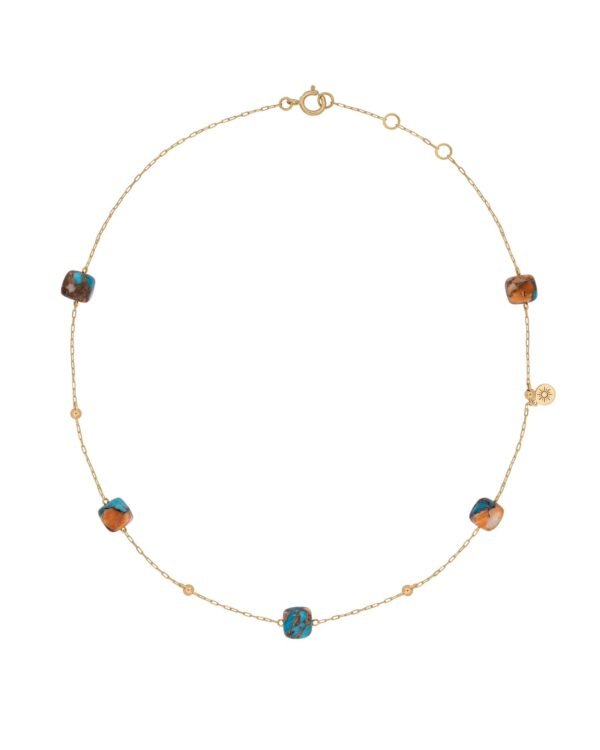 18K Gold Arizona Turquoise Choker