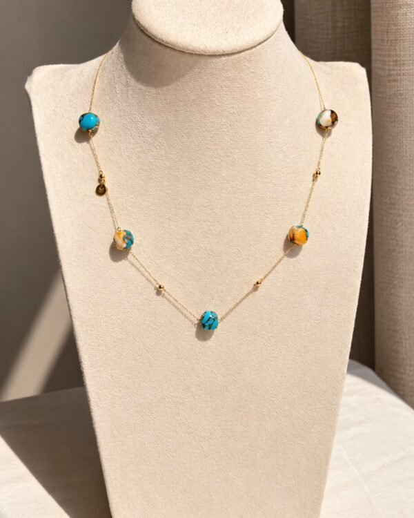 18K Gold Arizona Turquoise Choker